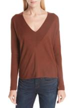 Women's Eileen Fisher Boxy Tencel Lyocell & Silk Sweater - Brown