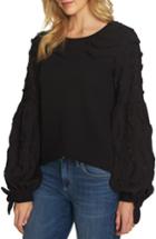 Women's Cece Balloon Sleeve Textured Knit Top - Black