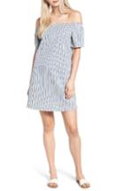 Women's Ag Harley Stripe Off The Shoulder Shift Dress