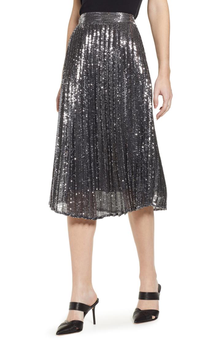 Women's Chelsea28 Sequin Skirt, Size - Metallic
