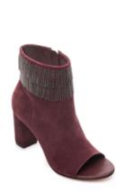 Women's Bernardo Honour Fringe Peep Toe Bootie M - Burgundy