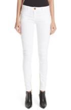 Women's Balmain Skinny Moto Jeans Us / 36 Fr - White