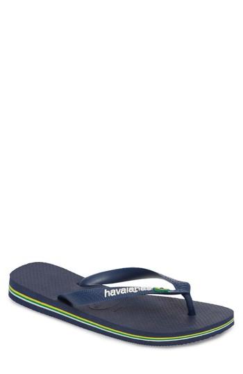 Men's Havaianas Brazil Flip Flop /8 M - Blue