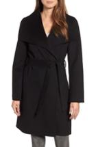 Women's Tahari Ellie Wrap Coat - Black