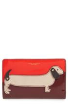 Women's Tory Burch Medium Mcgraw Dachshund Slim Leather Wallet - Red
