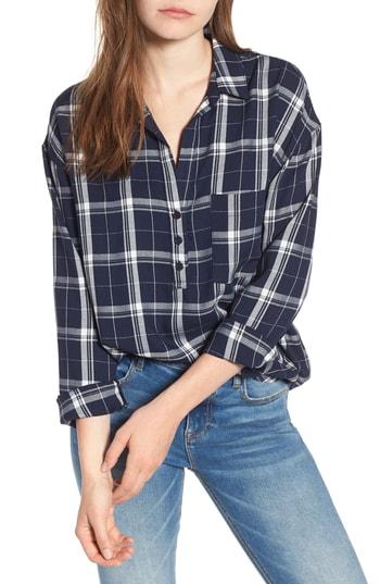 Women's Slouchy Pullover Shirt - Blue