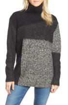 Women's French Connection Anna Patchwork Turtleneck - Black