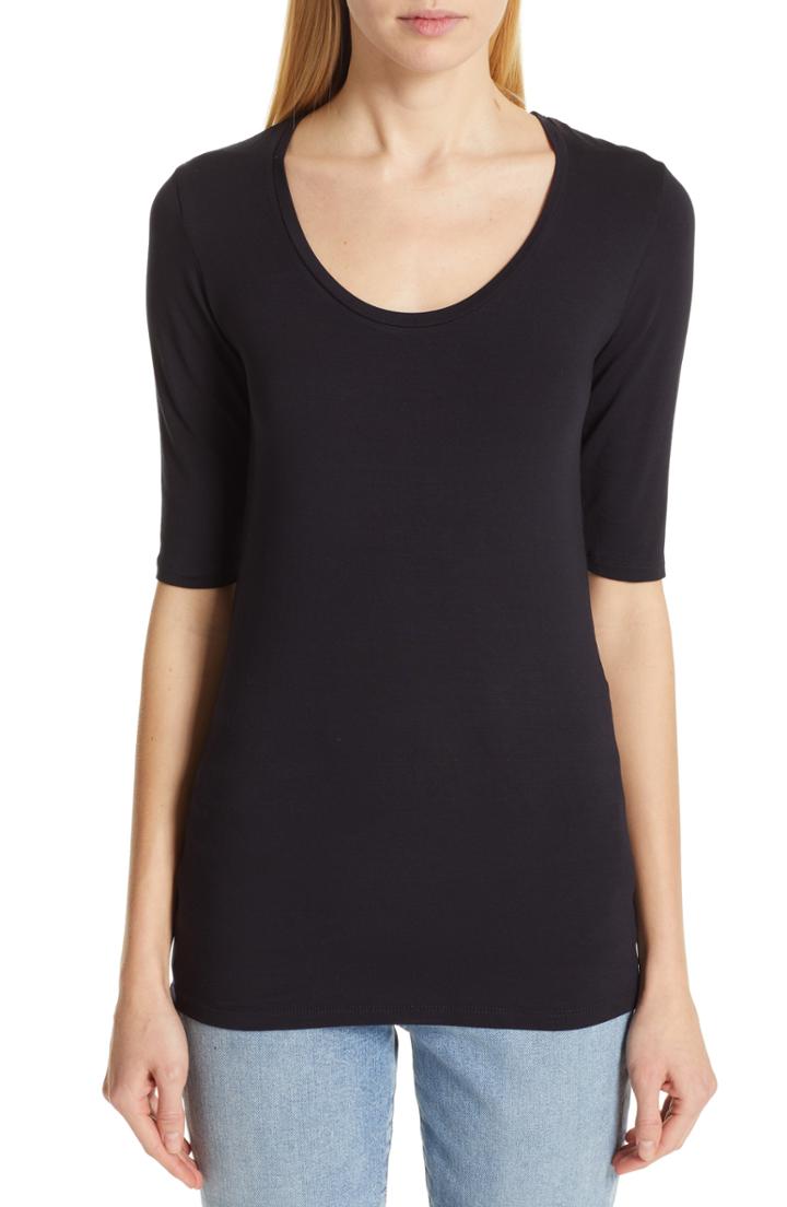 Women's Majestic Filatures Soft Touch Elbow Sleeve Tee - Blue