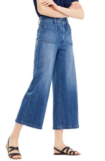 Women's J.crew Point Sur Wide Leg Crop Jeans - Blue