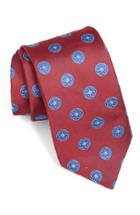 Men's Ted Baker London Medallion Woven Silk Tie, Size - Red