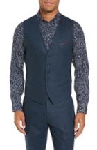 Men's Ted Baker London Modern Slim Fit Waistcoat (m) - Blue