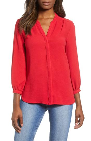 Women's Gibson Back Pleat Blouse, Size - Red