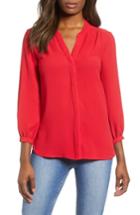 Women's Gibson Back Pleat Blouse, Size - Red