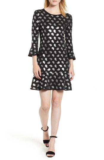 Women's Michael Michael Kors Foiled Paisley Flounce Dress - Black