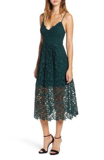 Women's Astr The Label Lace Midi Dress, Size - Green
