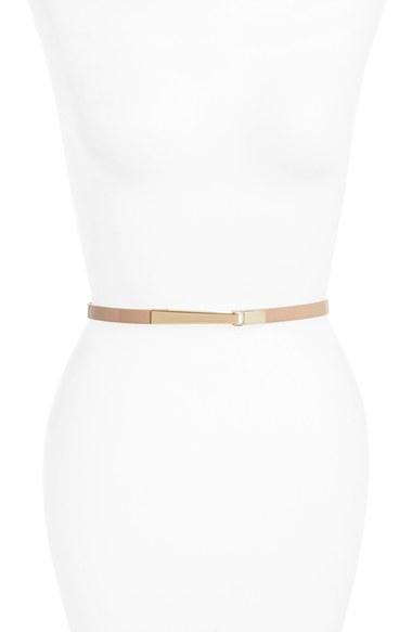 Women's Halogen 'interlock' Skinny Stretch Leather Belt