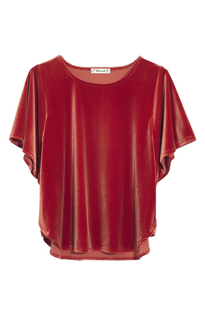 Women's Madewell Velvet Butterfly Top