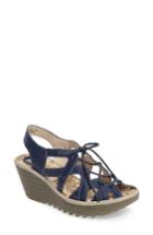 Women's Fly London Yapi Wedge Sandal Us / 35eu - Blue