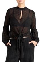 Women's Rachel Roy Collection Bead Detail Sheer Blouse - Black