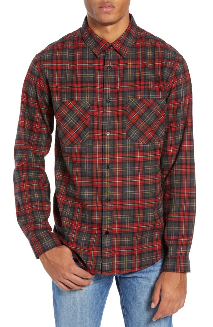 Men's The Kooples Japan Regular Fit Check Flannel Shirt - Red