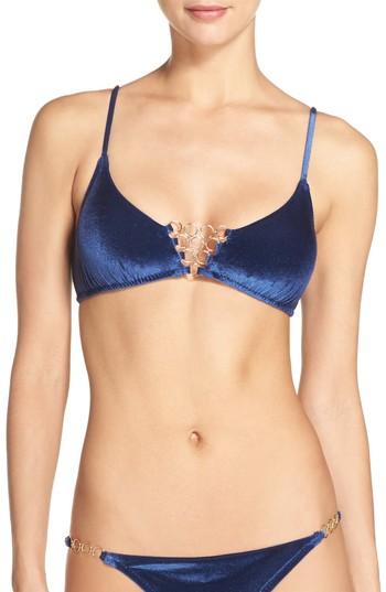Women's Trina Turk Velveteen Underground Bikini Top - Blue