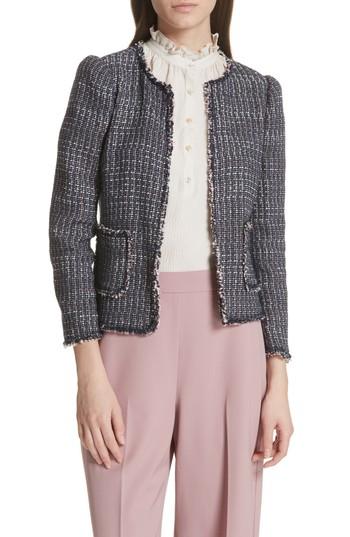 Women's Rebecca Taylor Multi Tweed Jacket - Blue