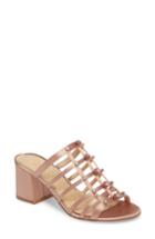 Women's Jewel Badgley Mischka Thorne Crystal Rose Embellished Slide Sandal .5 M - Pink