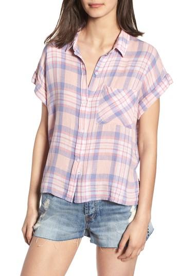 Women's Rails Whitney Print Silk Shirt - Pink