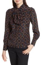 Women's Tracy Reese Bow Neck Silk Blouse - Blue