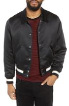 Men's The Kooples Regular Fit Satin Bomber Jacket - Black