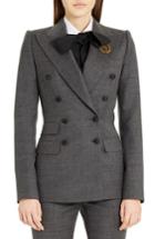 Women's Dolce & Gabbana Crown Patch Stretch Flannet Jacket Us / 48 It - Grey