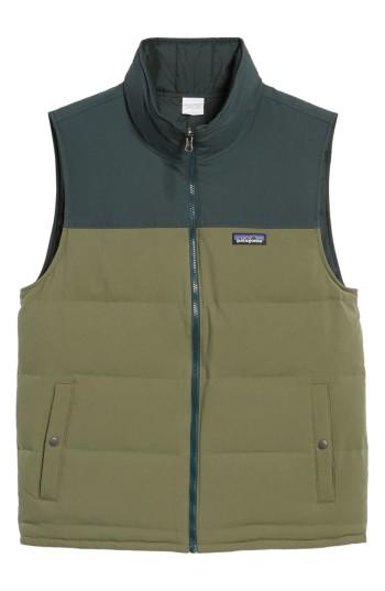 Men's Patagonia 'bivy' Reversible Down Fill Vest - Green