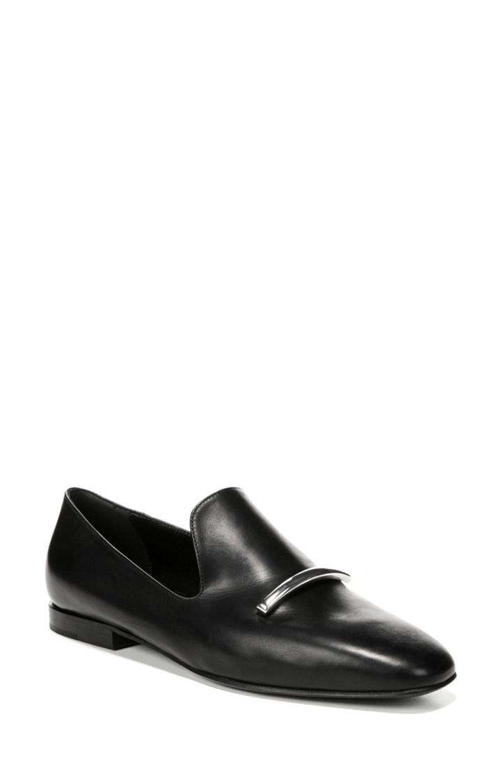 Women's Via Spiga Is Flat Loafer, Size 6.5 M - Black