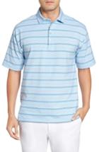 Men's Bobby Jones Liquid Cotton Stripe Jersey Golf Polo - Blue