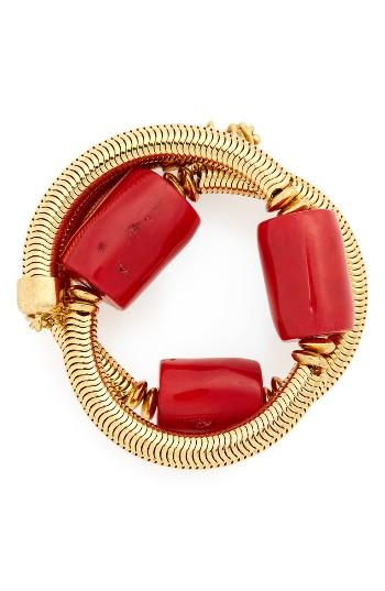 Women's Oscar De La Renta Semiprecious Stone Wrap Bracelet