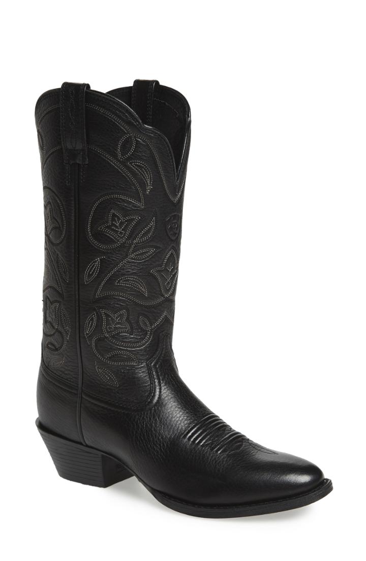Women's Ariat Heritage Western R-toe Boot W - Black
