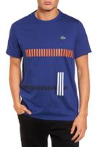 Men's Lacoste Tech Vertical Stripe Graphic T-shirt (m) - Blue