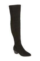 Women's Steve Madden Lucca Pieced Over The Knee Boot .5 M - Black