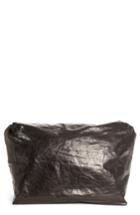 Simon Miller Lunchbag Leather Roll Top Clutch - Black