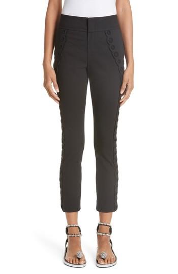 Women's Isabel Marant Beaded Grommet Crop Trousers Us / 36 Fr - Black
