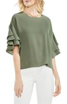 Women's Vince Camuto Drop Shoulder Ruffle Sleeve Blouse, Size - Green