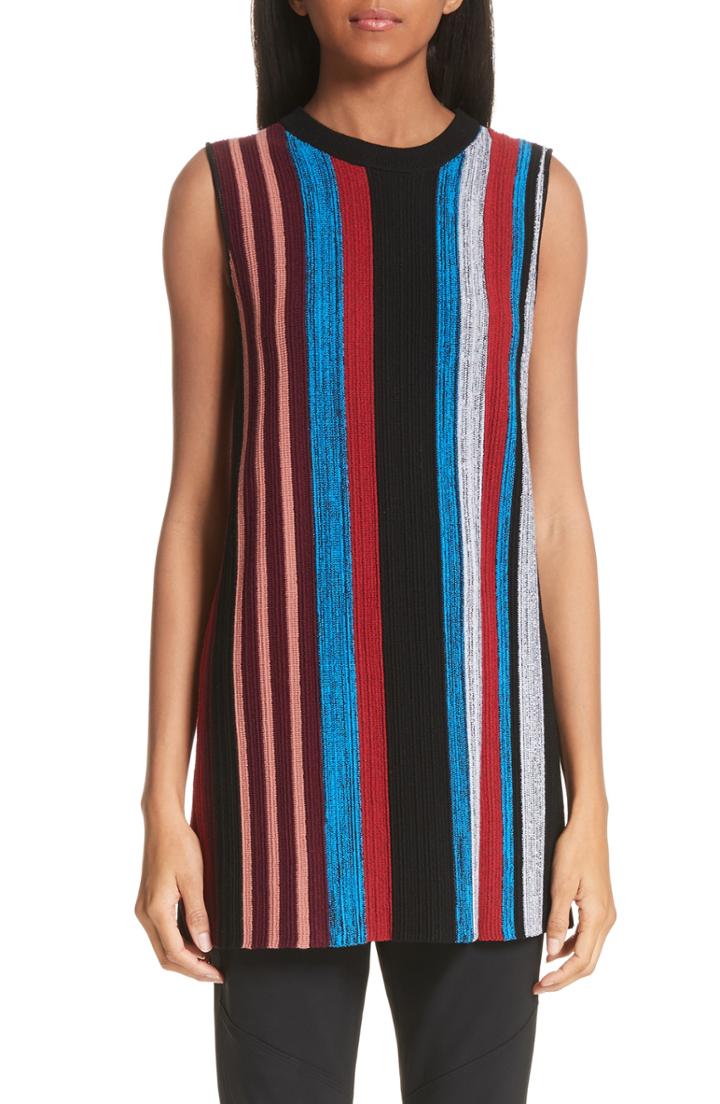 Women's Proenza Schouler Stripe Wool & Silk Blend Ottoman Sweater Tunic