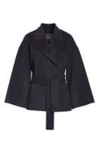 Women's Theory Wool & Cashmere Belted Jacket, Size - Blue
