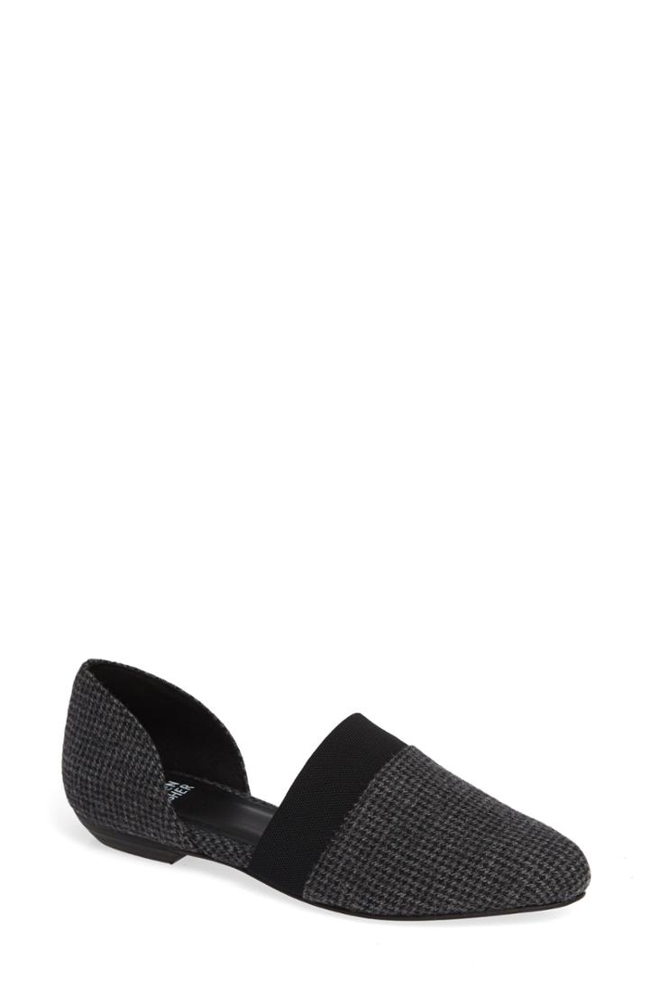 Women's Eileen Fisher Flute Pointy Toe Flat .5 M - Black