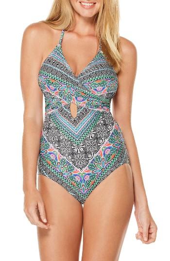 Women's Laundry By Shelli Segal Bohemian One-piece Swimsuit - Blue