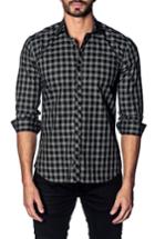 Men's Jared Lang Slim Fit Gingham Sport Shirt - Black