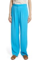 Women's Frame Soft Pleated Trousers - Blue