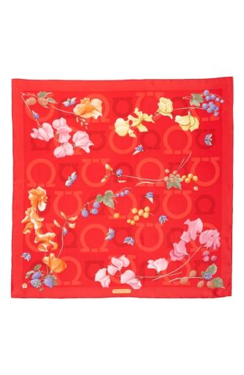 Women's Salvatore Ferragamo Silk Scarf, Size - Red