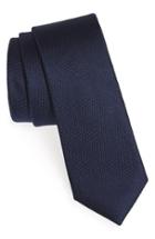 Men's Calibrate Solid Silk Tie, Size - Blue