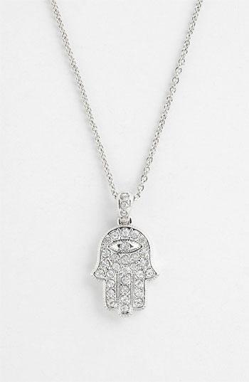 Nadri Hamsa Pendant Necklace (nordstrom Exclusive) Silver/ Clear Crystal